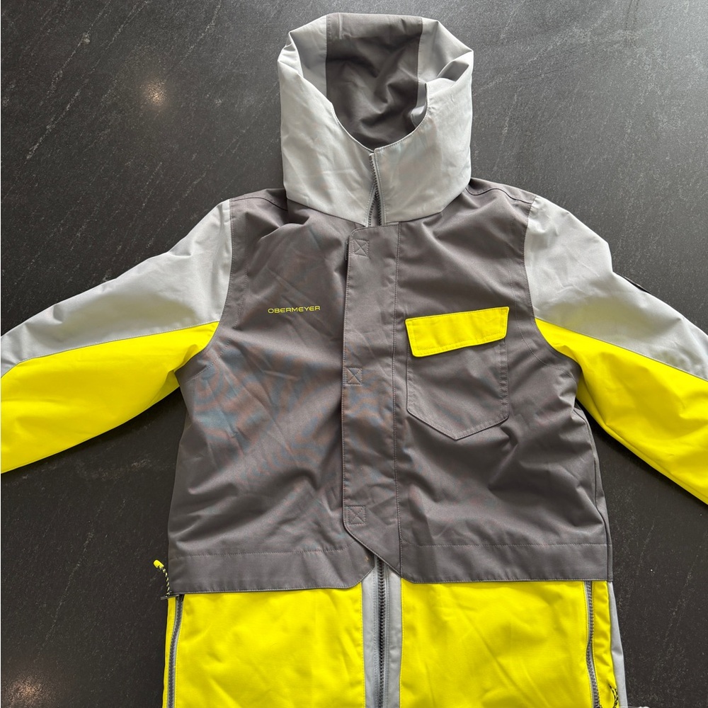 Obermeyer Gray and Yellow Hooded Jacket